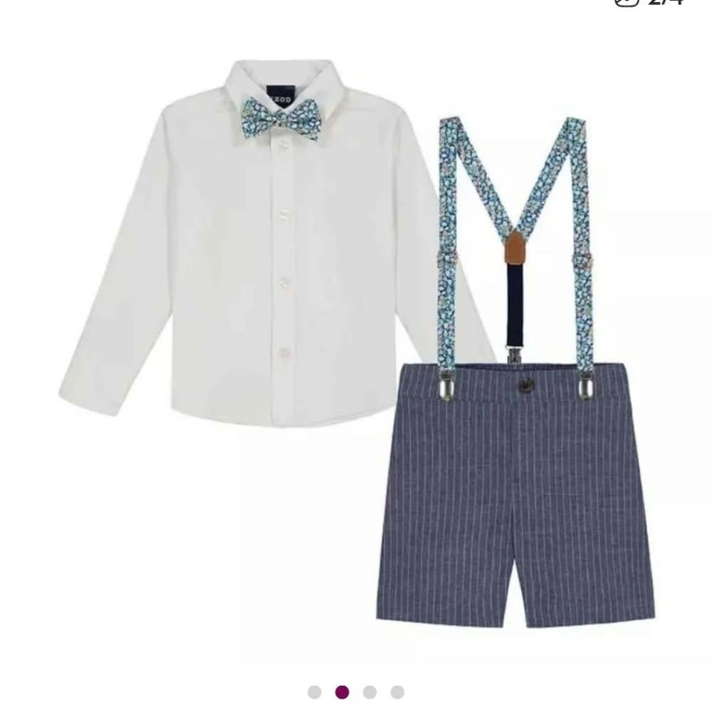 Izod Kids Blue and White Suspenders Set
